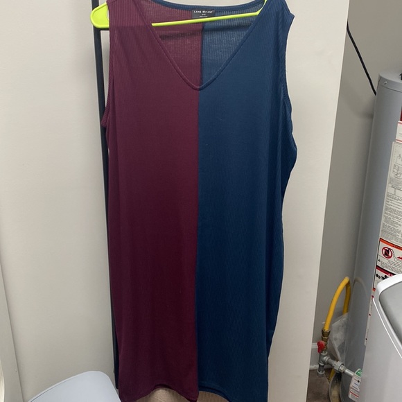 Lane‎ Bryant Maroon & Navy Colorblock Body-con dress & long cardigan 22/24 - Picture 5 of 8